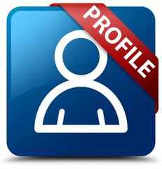 Profile (member icon) blue square button red ribbon in corner