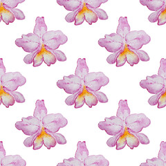 Pattern with pink orchids