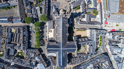 Vue aérienne sur la cathédrale Saint Maurice d'Angers