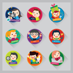 Set of avatars. Vector illustration, flat icons. Characters for web