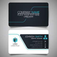 Blue modern creative business card and name card,horizontal simple clean template vector design, layout in rectangle size.