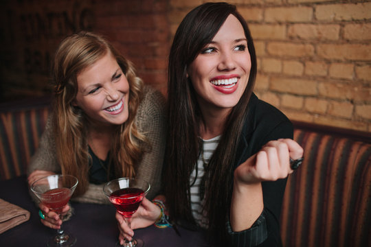 Girls Drinking in Bar