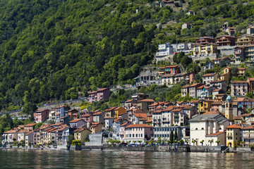 Fototapeta na wymiar Town Colonno on Como lake in Italy