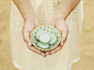 Macarons in a bowl 