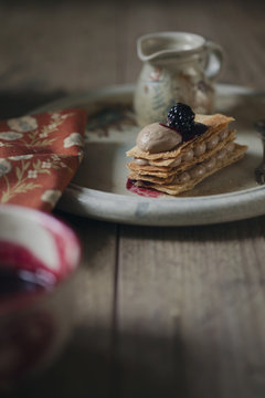 Away from a fruity mille feuille 