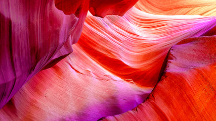 patterns on the rocks of the Antelope Canyon in Arizona