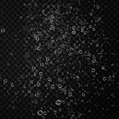 Vector realistic isolated under water bubbles on the transparent background.