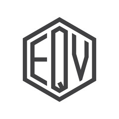 three-letter initials hexagon logo black