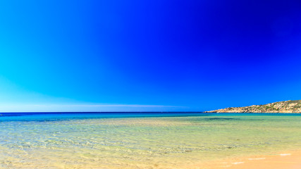 Fototapeta na wymiar The beach of Chia su Giudeu, Sardinia