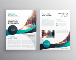 blue wave business brochure flyer template design