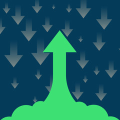 rise and fall arrow business concept design