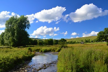River Aire in the peaceful Yorkshire countryside.
