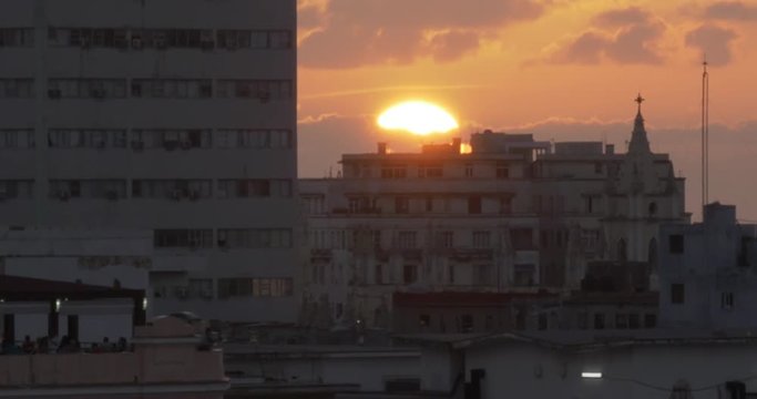 A close up shot of the sun setting over Havana, Cuba. Part 3 of 3.	 	