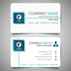 Blue modern creative business card and name card,horizontal simple clean template vector design, layout in rectangle size.