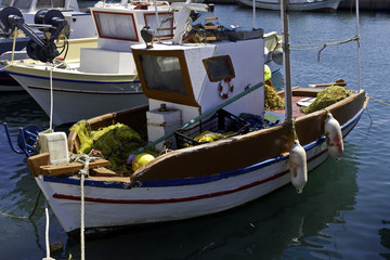 Fototapeta na wymiar The fishing village of Limanaki , Santorini, Greece