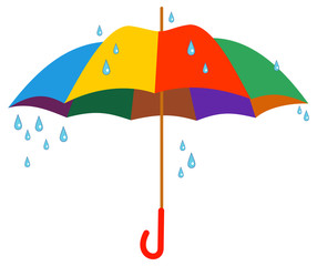 Colorful umbrella isolated on a white background. Vector clip art.