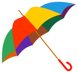 Colorful umbrella isolated on a white background. Vector clip art.