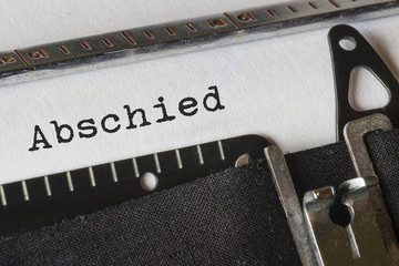 Abschied, Text Schreibmaschine