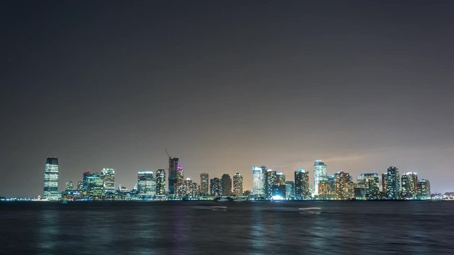 New York Jersey view at night Timelapse Bank