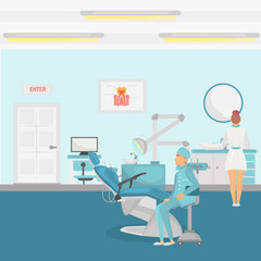 The dentist office color detailed banner for web and mobile design
