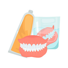 Set pf false jaw care color flat icons for web and mobile design