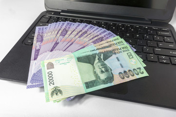 Money on the notebook