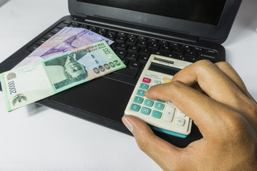 Money on the notebook