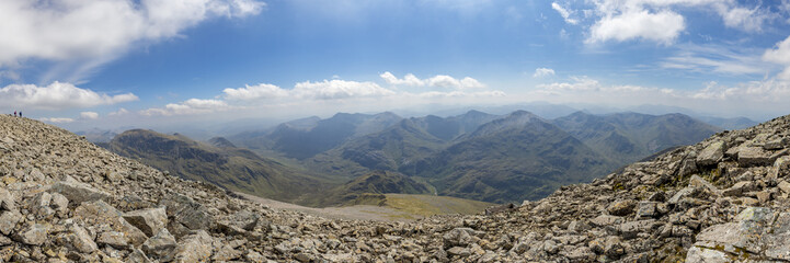 Top of Ben Nevis, Scotland, panorama