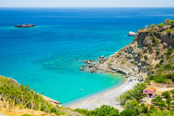 A view of greek bay, Crete, Greece