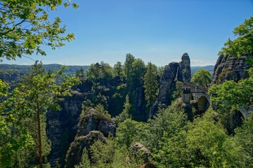Fototapeta na wymiar Sächsische Schweiz 2017 Wandern Berge Natur
