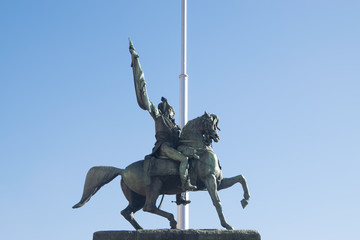 General Belgrano monument in front of Casa Rosada (pink house) Buenos Aires Argentina.La Casa Rosada is the official seat of the executive branch of the government of Argentina..