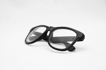 Black Eye Glasses Isolated On Over White Background