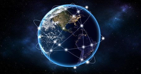 Global network Concept. Elements of this image furnished by NASA.