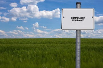 COMPULSORY INSURANCE - image with words associated with the topic HEALTH INSURANCE, word, image, illustration