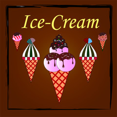 Gruppo di cinque gelati