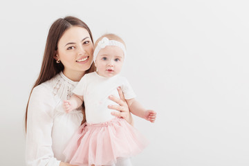 happy smiling mother with baby