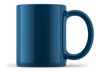 Blue Mug Isolated on White Background