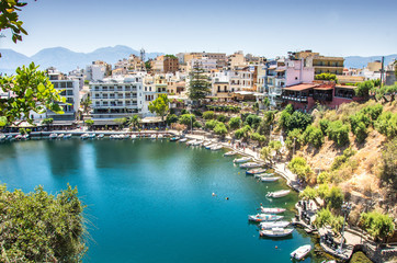Agios Nikolaos City and Voulismeni Lake, Crete, Greece