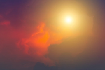 Fototapeta premium Evening sunlight orange hot zone.
