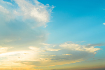 Fototapeta premium The blue backdrop has some clouds.
