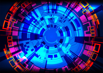 cyber digital technology concept on circuit board background, vector illustration