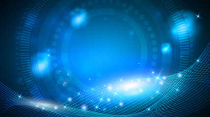 Abstract background with beautiful glow, spheres and wave