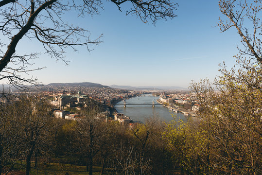 Ausblick vom Gellert Berg auf Budapest, Ungarn
