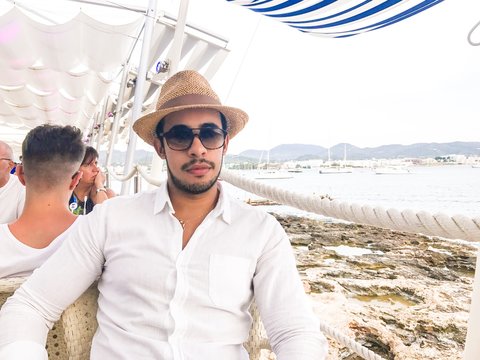 ibiza yatch rich arab model sunglasses summer beach travel sun