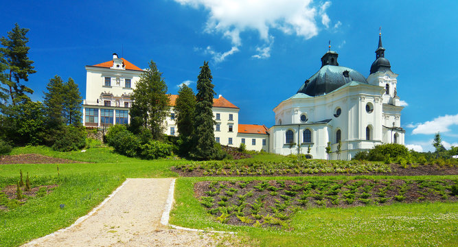 Church in town of Krtiny, Czech Republic