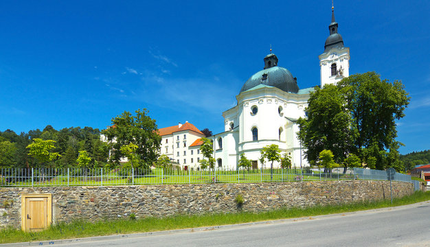 Church in town of Krtiny, Czech Republic