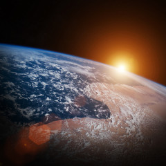 Planet Earth view 3D rendering elements of this image furnished by NASA