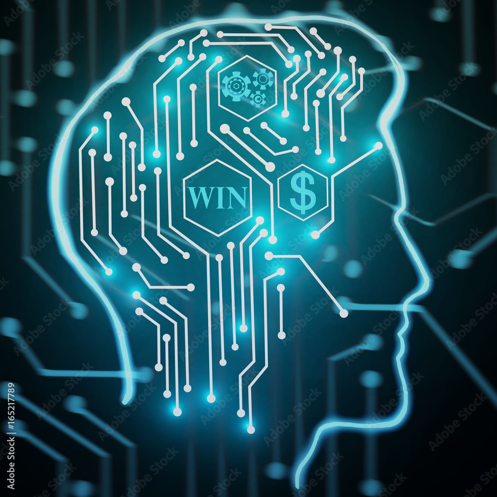 Poster artificial intelligence and communication concept