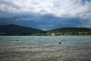 Fototapeta na wymiar There is a thunderstorm over Tegernsee