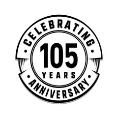 105 years anniversary logo template. Vector and illustration.
